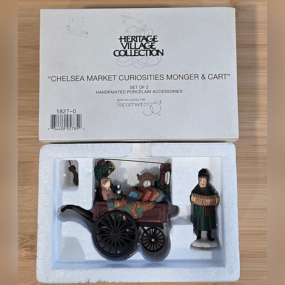 Department 56 Chelsea Market Curiosities Monger & Cart Figurine Set - Like New - Picture 10 of 12